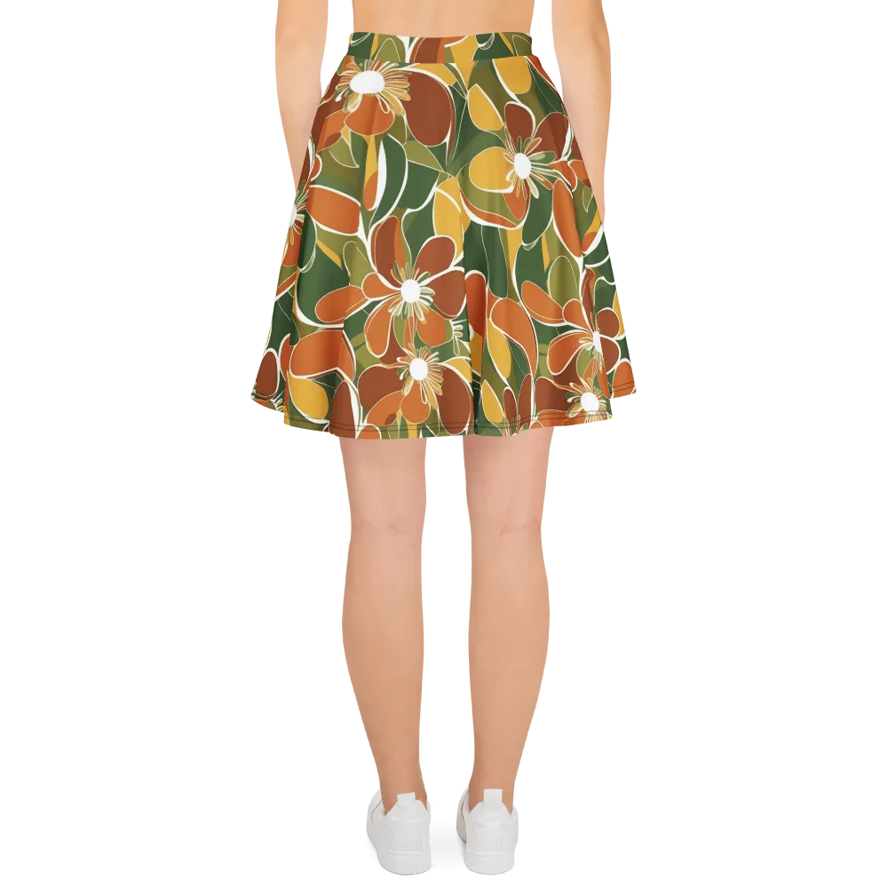 Autumn Bloom on Skater Skirt — Back
