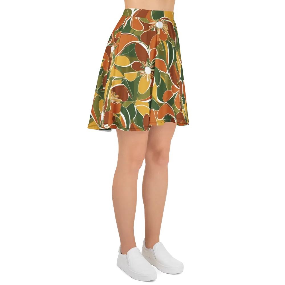 Autumn Bloom on Skater Skirt — Right