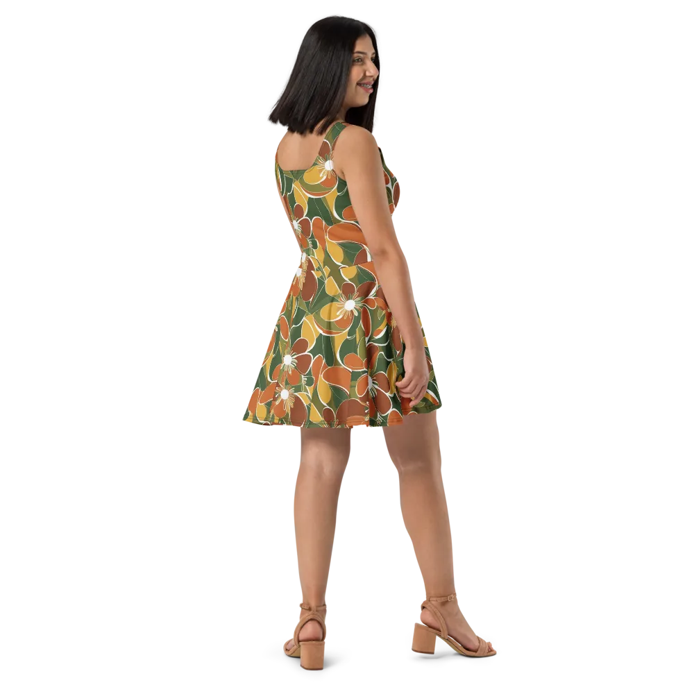 Autumn Bloom on Skater Dress — Right
