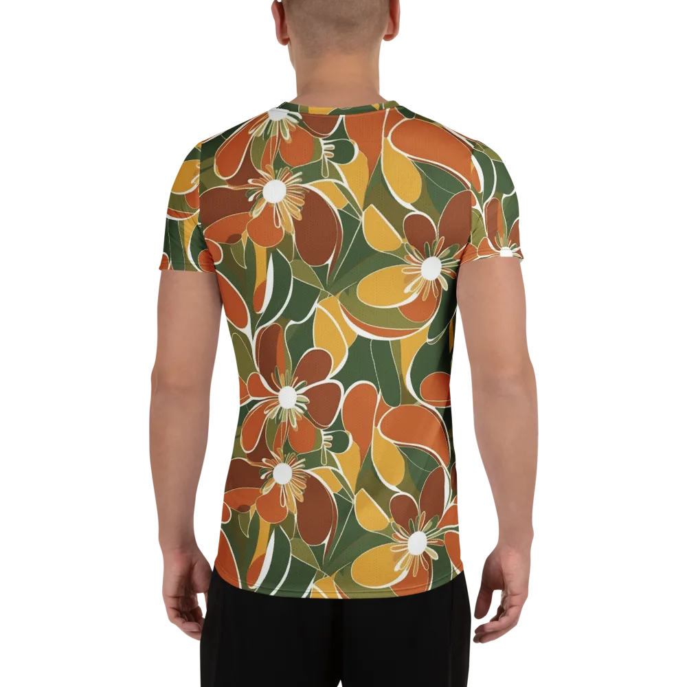Autumn Bloom on Men's Athletic T-Shirt — Back