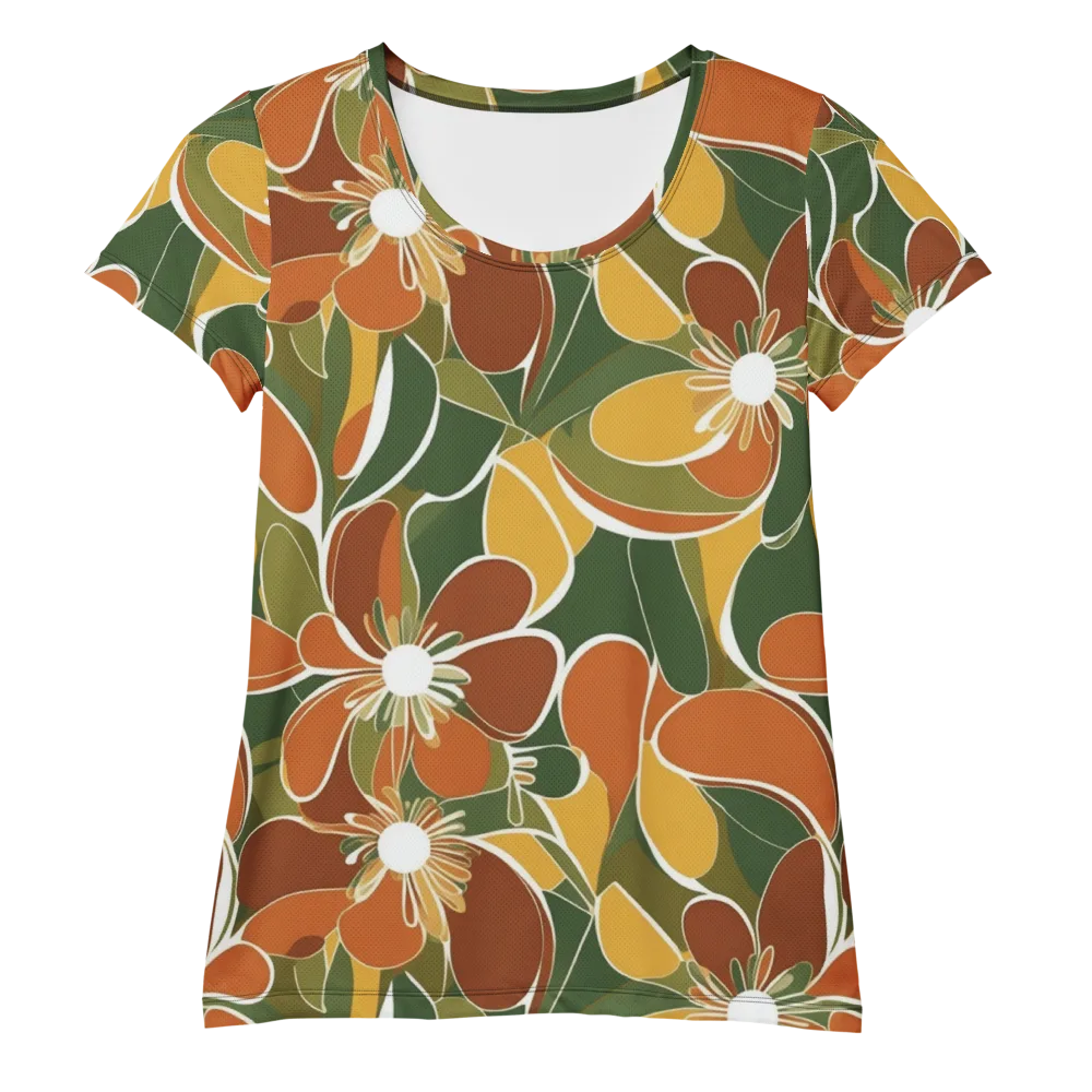 Autumn Bloom on Women's Athletic T-Shirt — Front