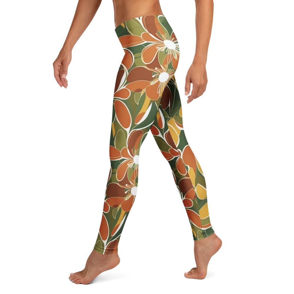 Autumn Bloom on Leggings — Left