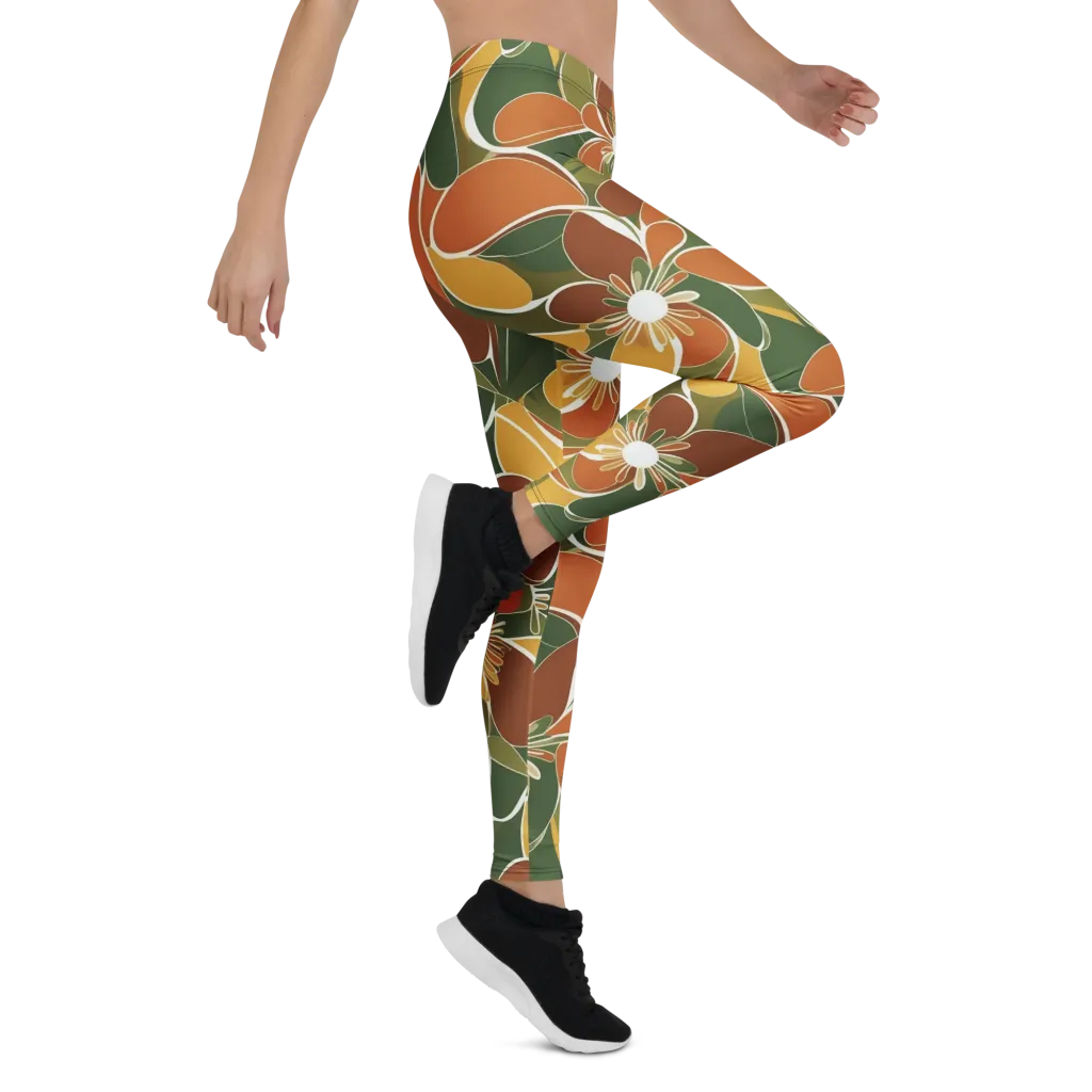 Autumn Bloom on Leggings — Right