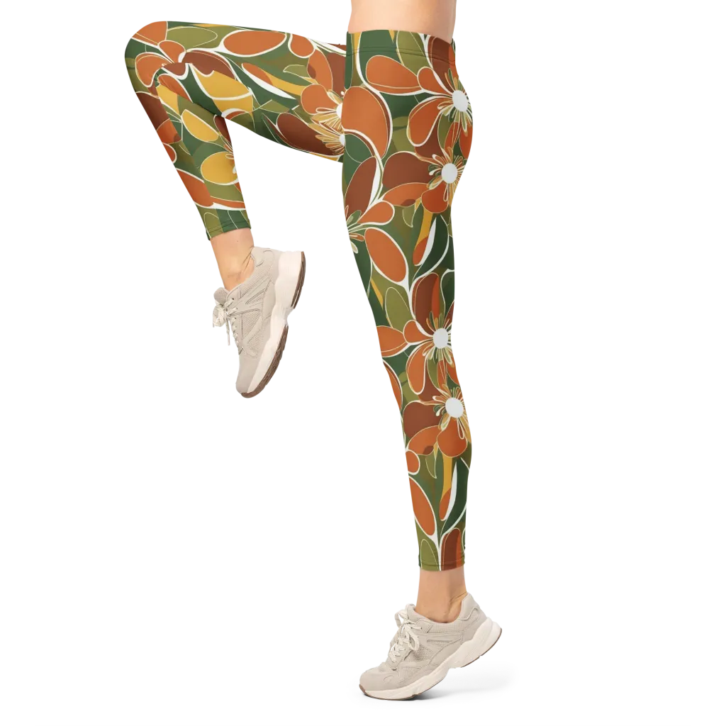 Autumn Bloom on Leggings — Left