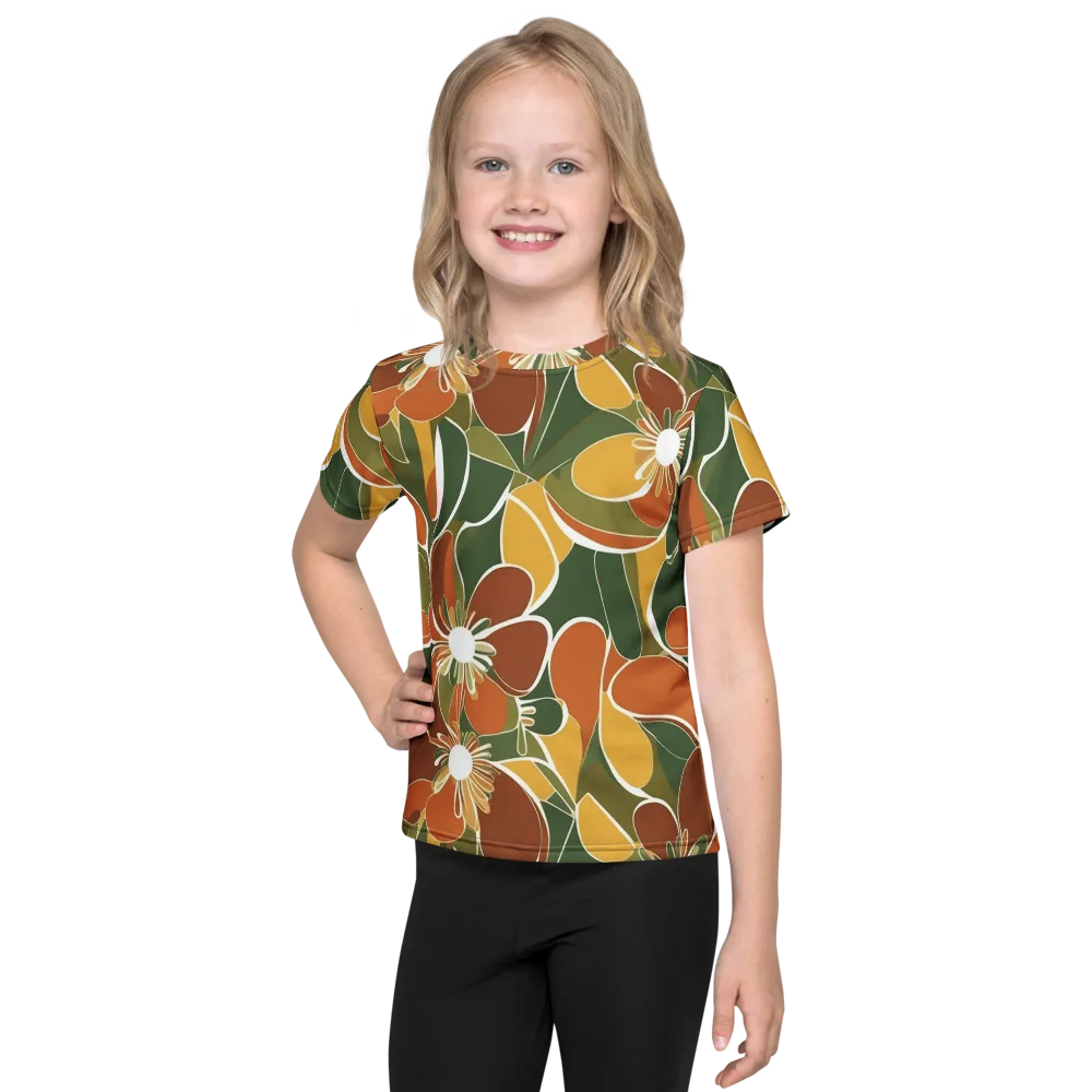 Autumn Bloom on Kids Crew Neck T-Shirt — Front