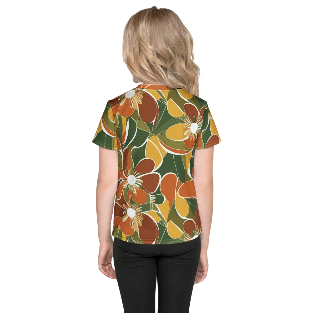 Autumn Bloom on Kids Crew Neck T-Shirt — Back