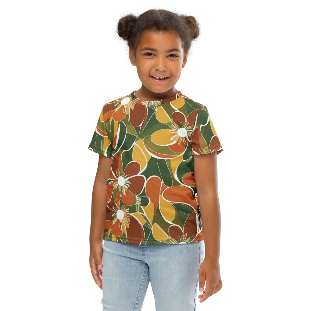 Autumn Bloom on Kids Crew Neck T-Shirt — Front
