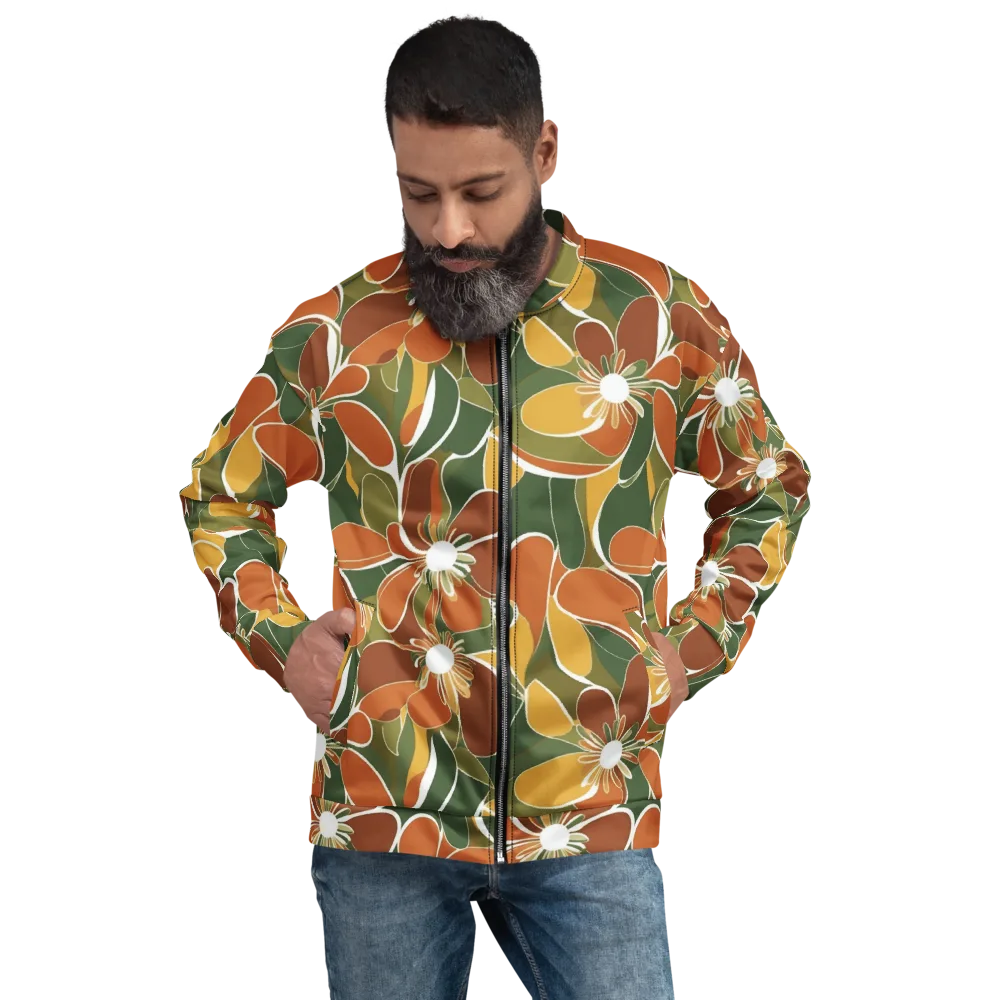 Autumn Bloom on Bomber Jacket — Front