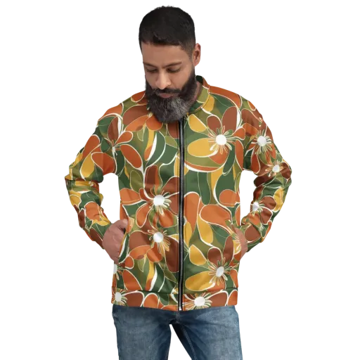 Autumn Bloom on a Bomber Jacket