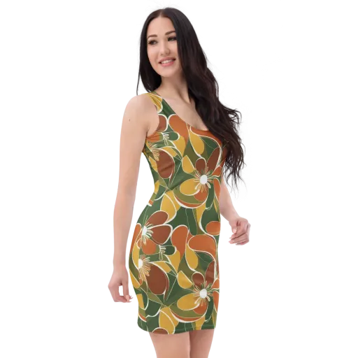 Autumn Bloom on a Bodycon Dress
