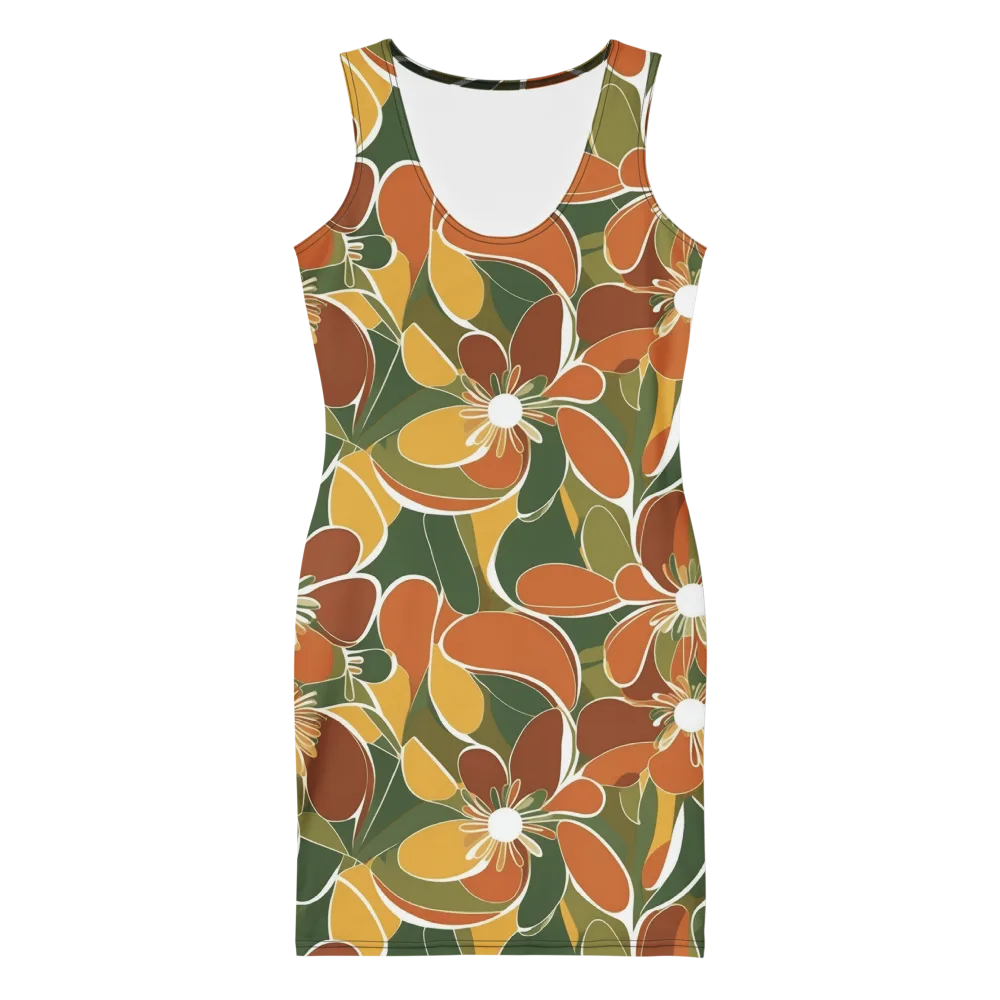 Autumn Bloom on Bodycon Dress — Front