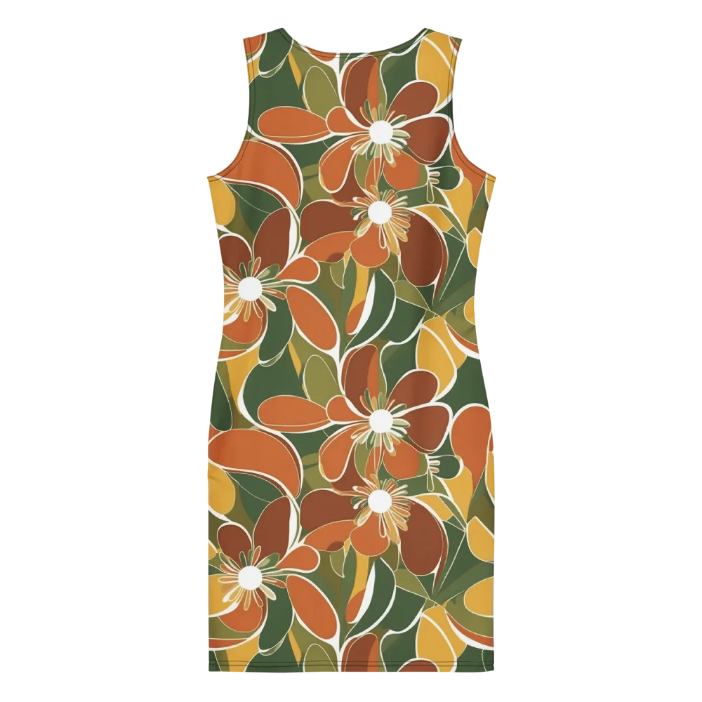 Autumn Bloom on Bodycon Dress — Back