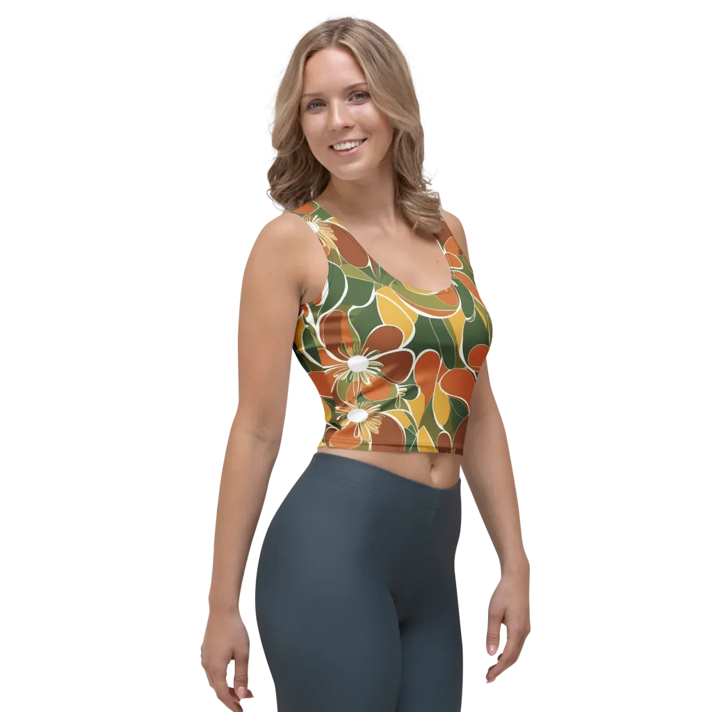Autumn Bloom on Crop Top — Right Front