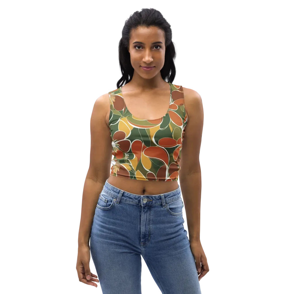 Autumn Bloom on Crop Top — Front