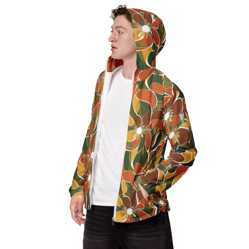 Autumn Bloom on Men's Windbreaker — Left Front