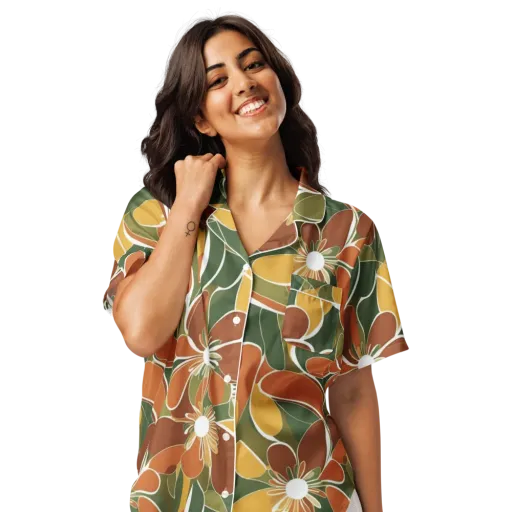 Autumn Bloom on a Women's Short Sleeve Pajama Top