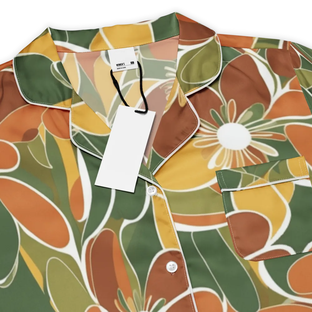 Autumn Bloom on Women's Short Sleeve Pajama Top — Product details