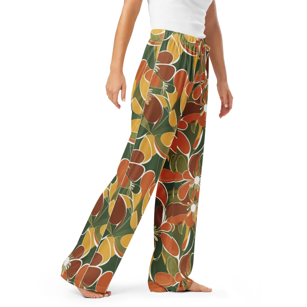 Autumn Bloom on Women's Pajama Pants — Right Front