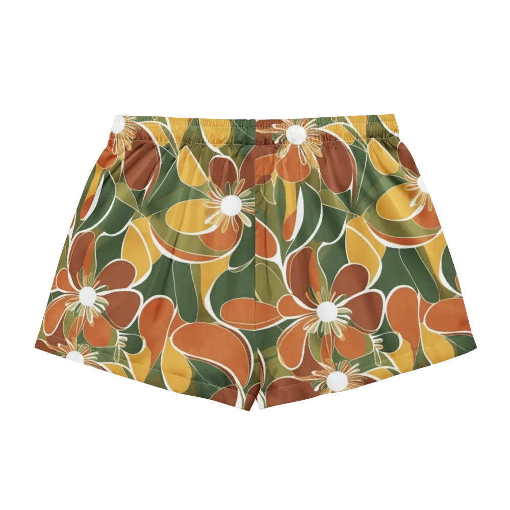 Autumn Bloom on Women's Pajama Shorts — Back