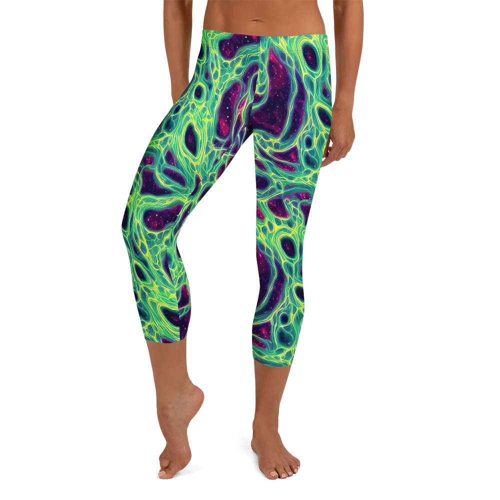 Luminous Synapse on Capri Leggings — Front