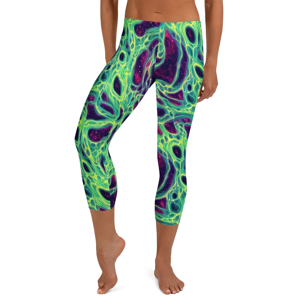 Luminous Synapse on Capri Leggings — Front