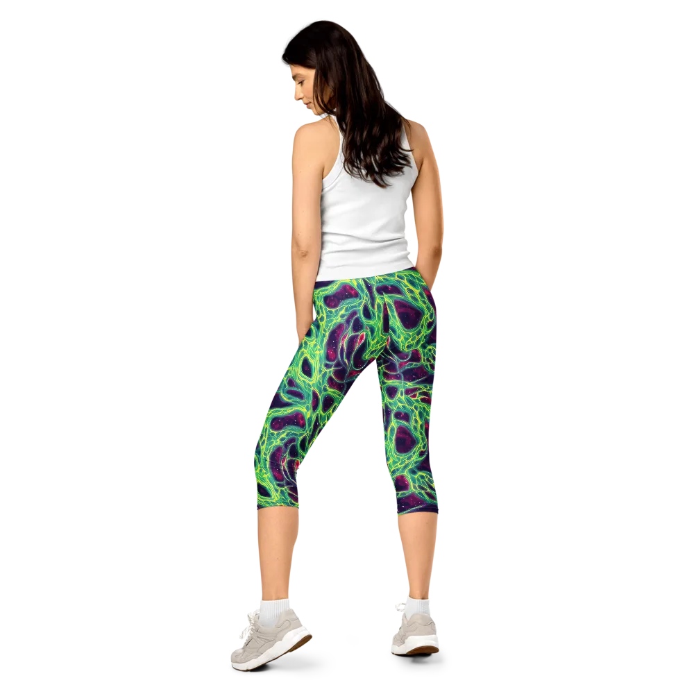 Luminous Synapse on Capri Leggings — Back