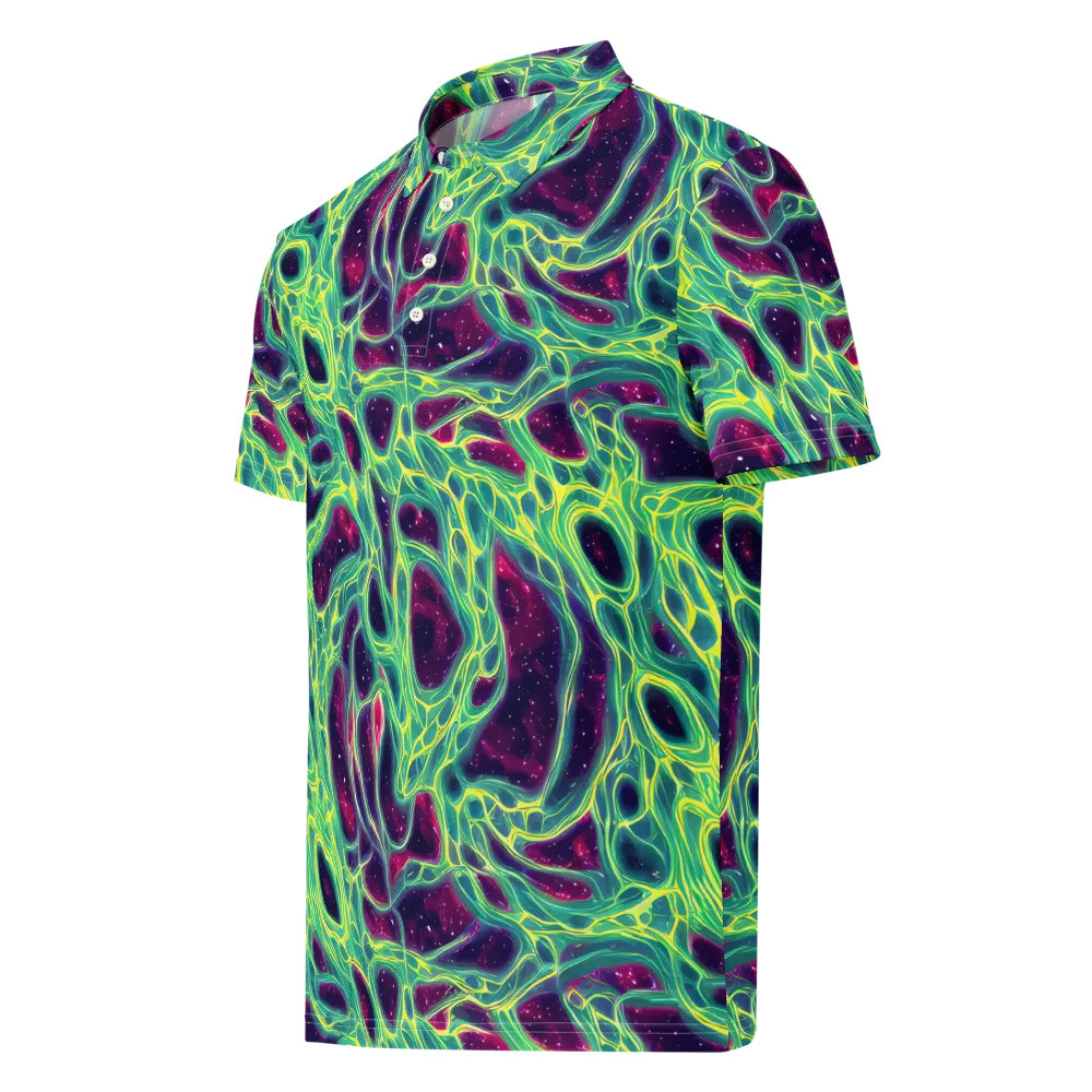 Luminous Synapse on Men's Slim Fit Polo Shirt — Left Front