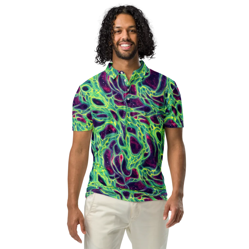Luminous Synapse on Men's Slim Fit Polo Shirt — Front