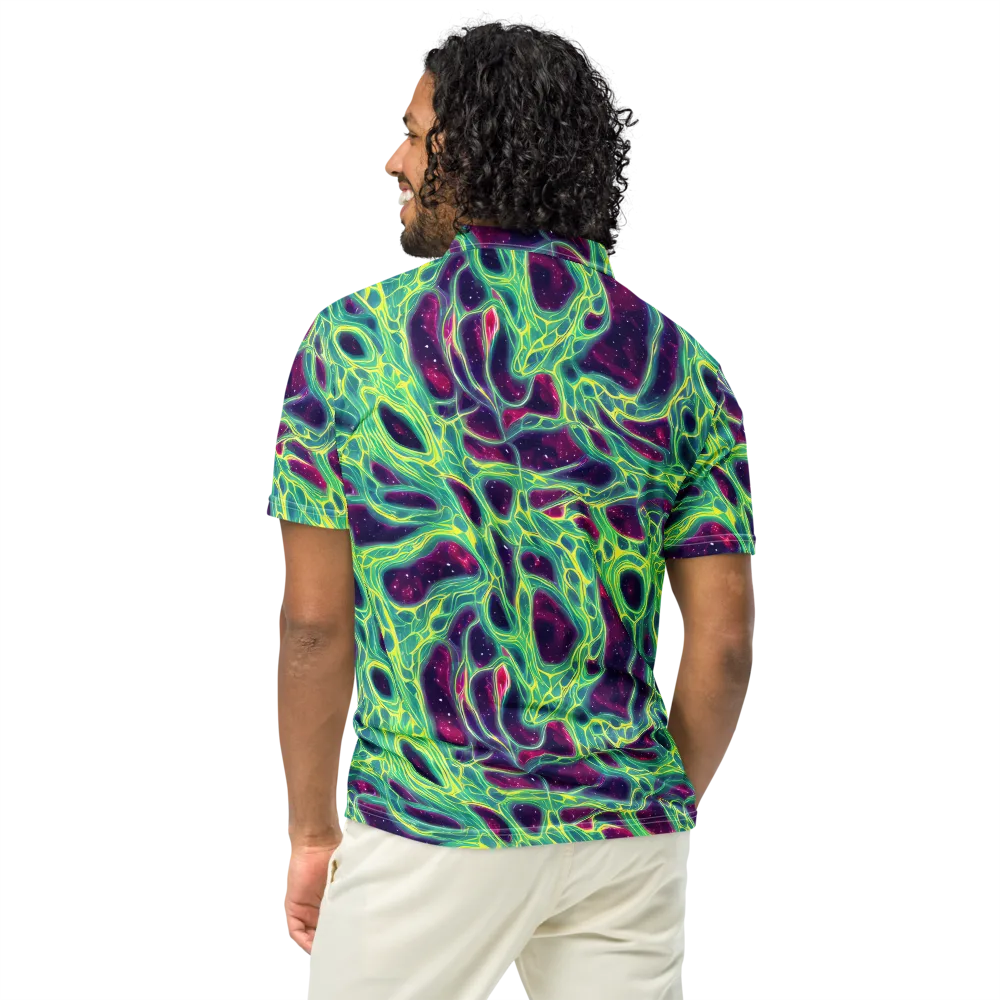 Luminous Synapse on Men's Slim Fit Polo Shirt — Back
