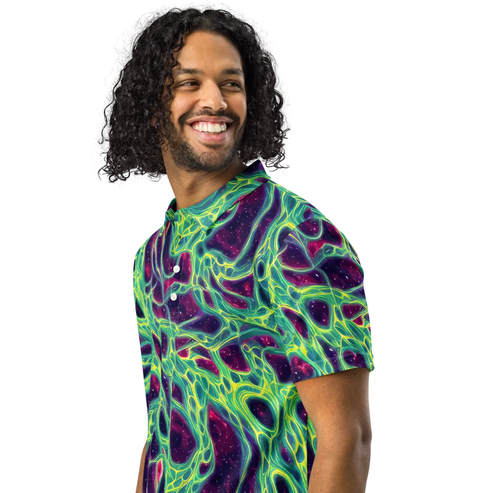Luminous Synapse on Men's Slim Fit Polo Shirt — Left Front