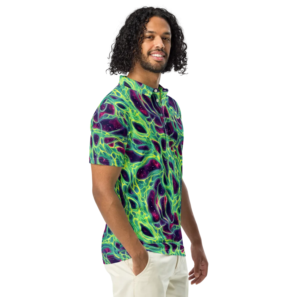 Luminous Synapse on Men's Slim Fit Polo Shirt — Right Front