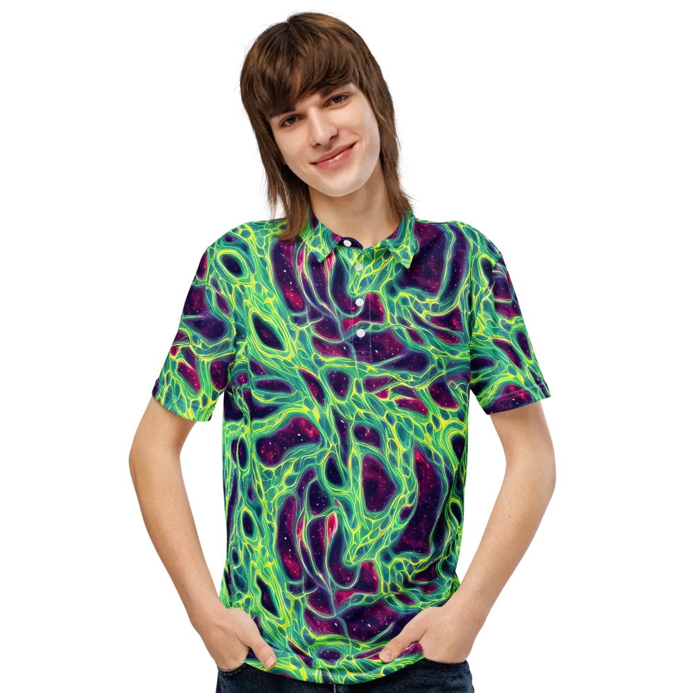 Luminous Synapse on Men's Slim Fit Polo Shirt — Front