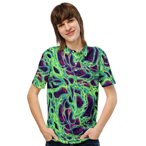 Luminous Synapse on a Men's Slim Fit Polo Shirt