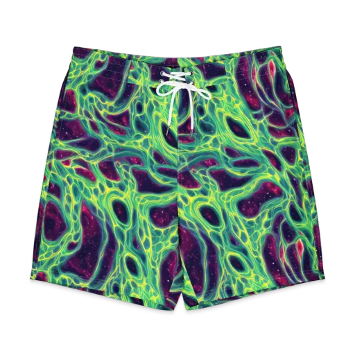 Luminous Synapse on a Men's Board Shorts