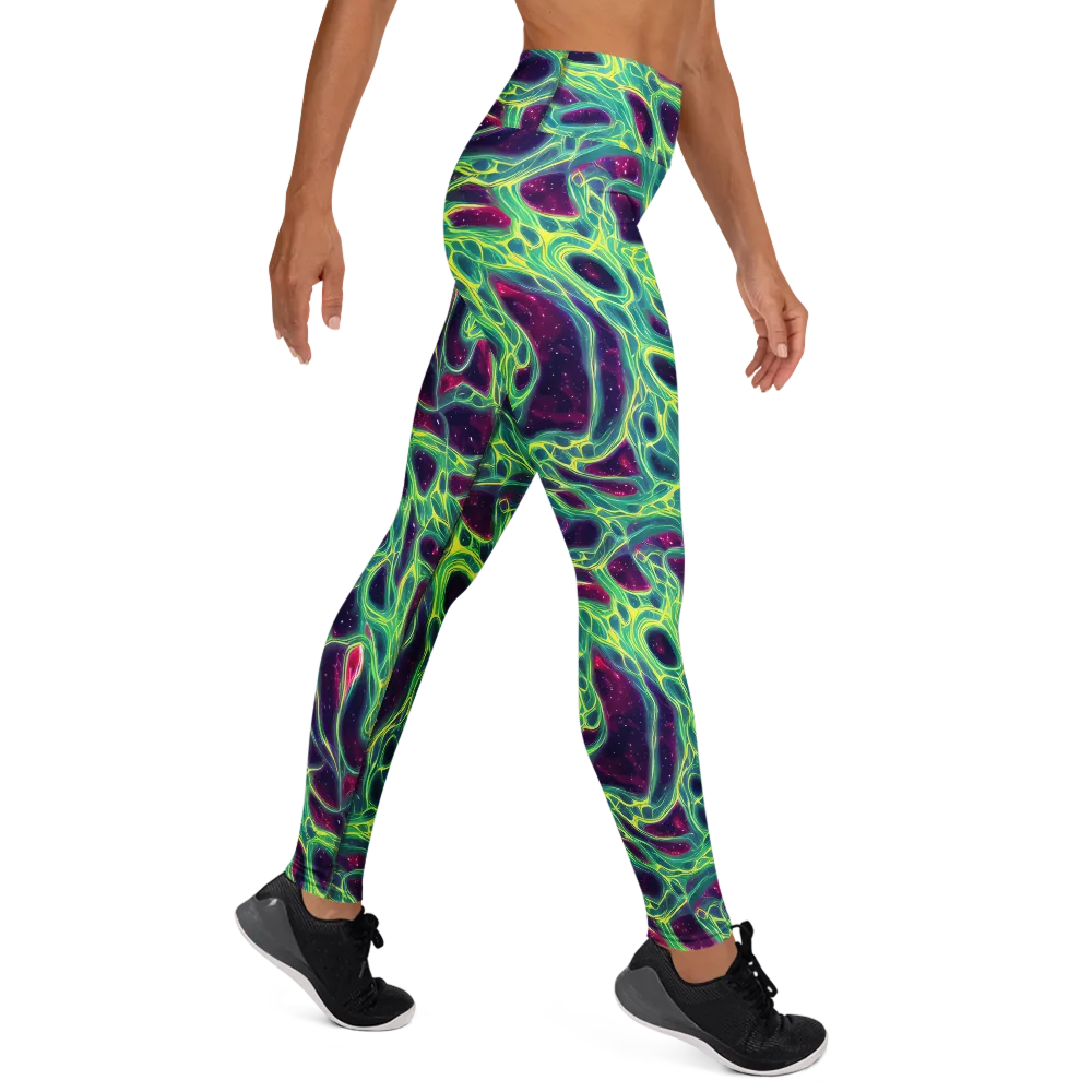 Luminous Synapse on Yoga Leggings — Right