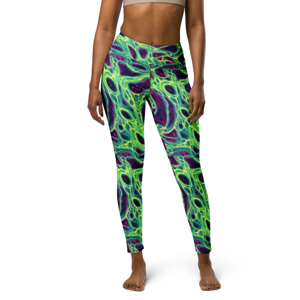Luminous Synapse on Yoga Leggings — Front