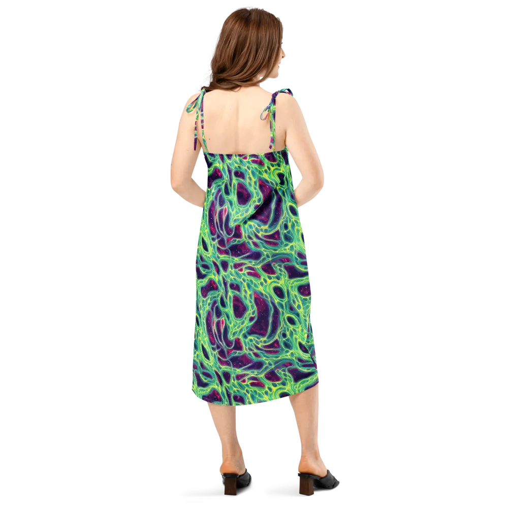 Luminous Synapse on Slip Dress — Back