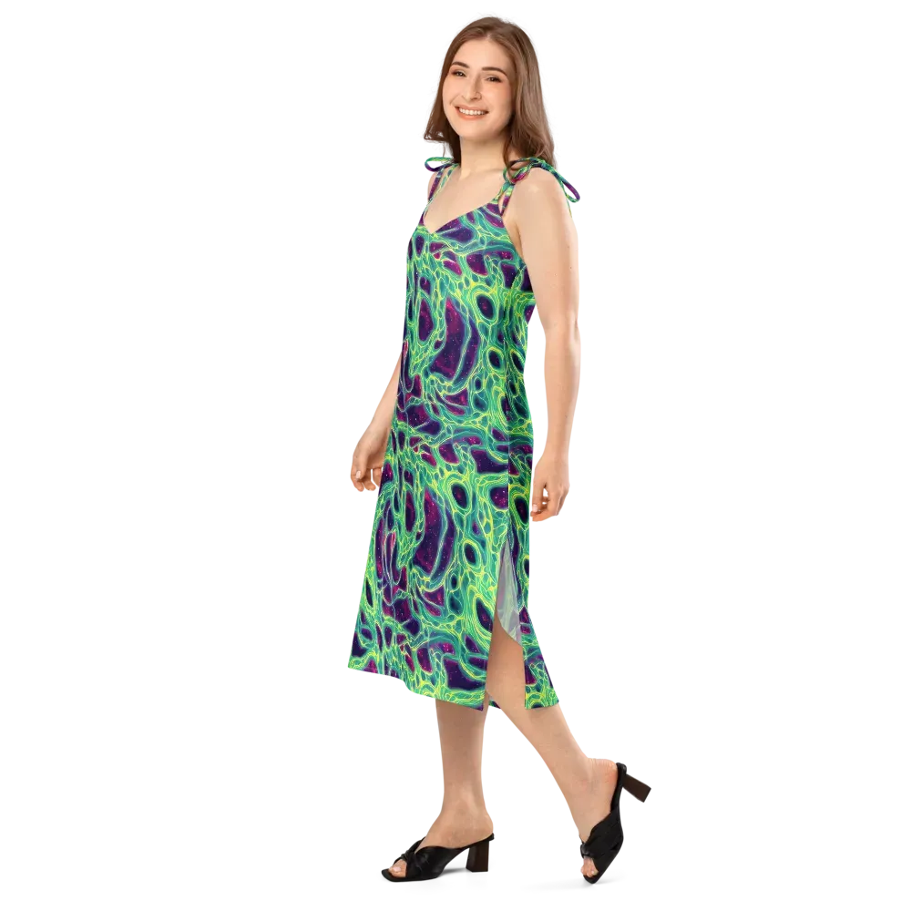 Luminous Synapse on Slip Dress — Left Front