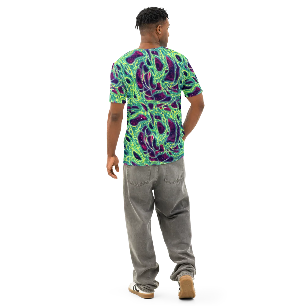 Luminous Synapse on Men's Cotton Crew Neck T-Shirt — Back