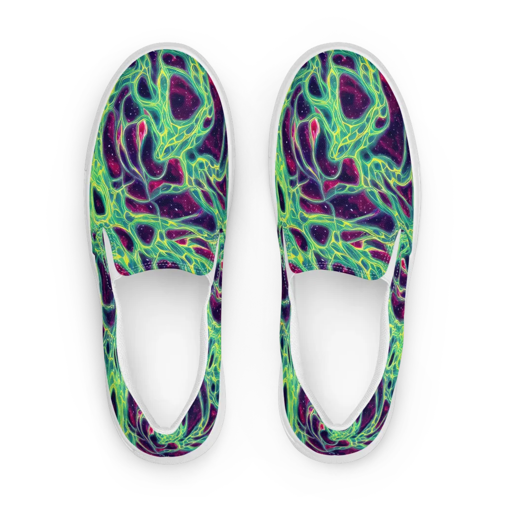 Luminous Synapse on Men's Slip-On Canvas Shoes — Front