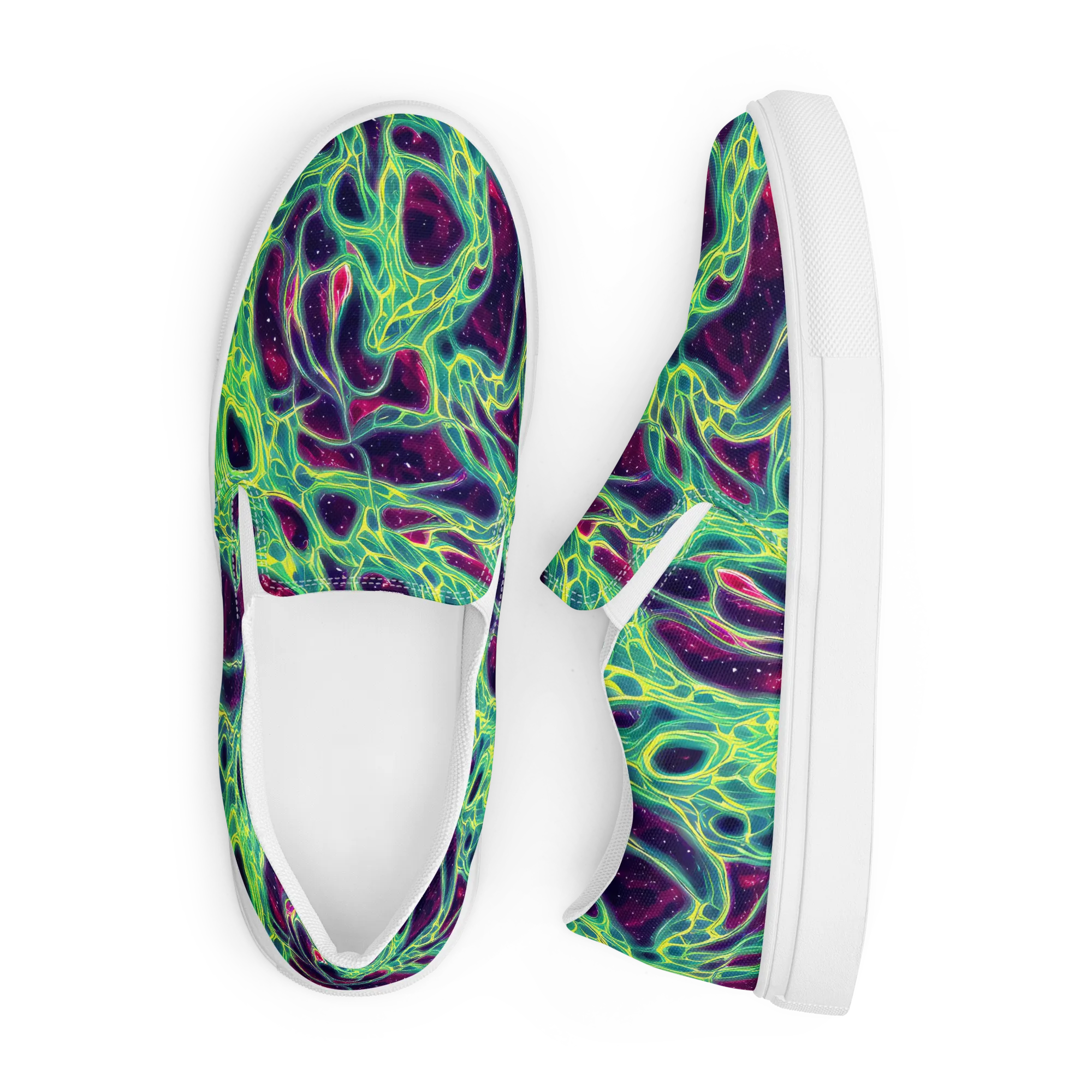 Luminous Synapse on Men's Slip-On Canvas Shoes — Front