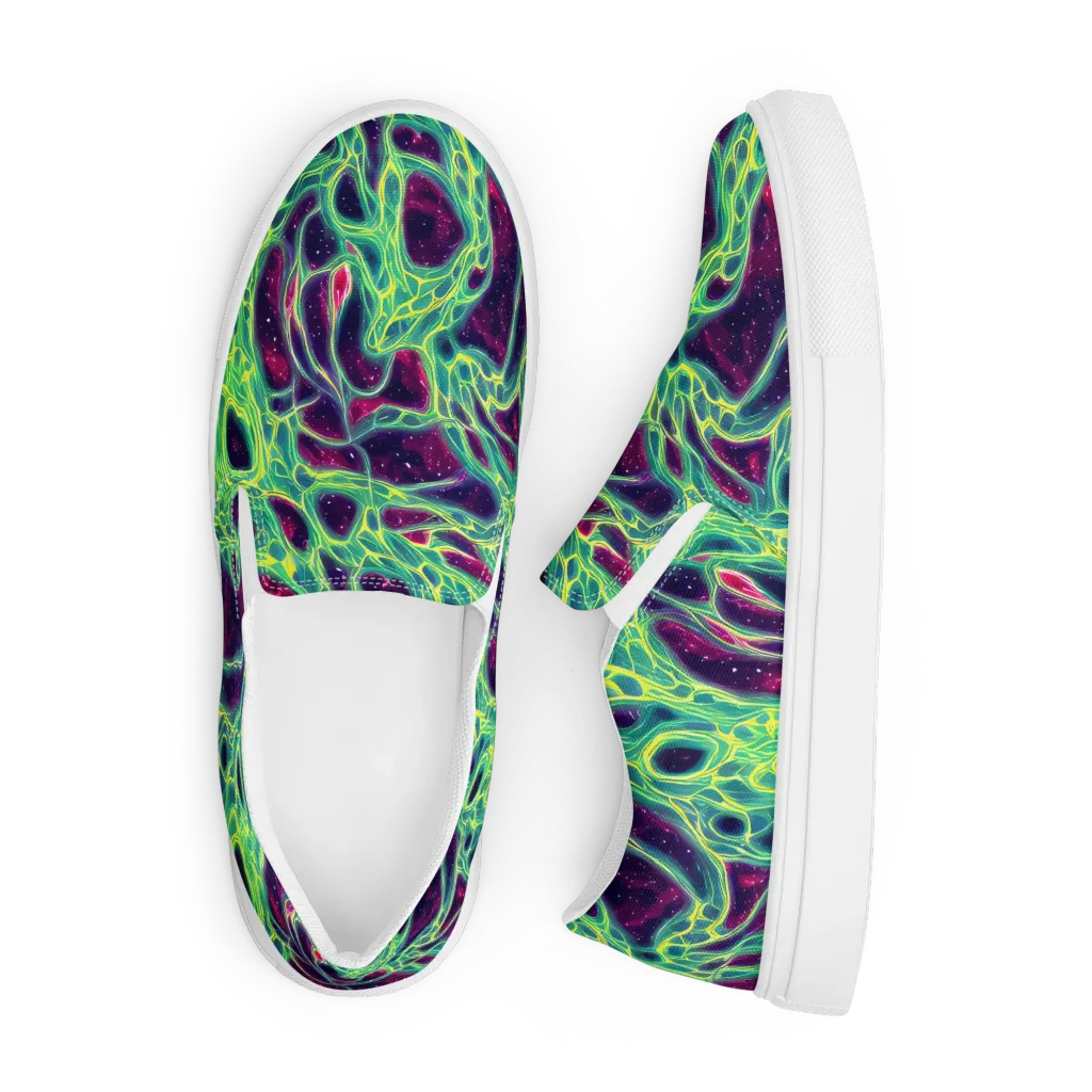 Luminous Synapse on Men's Slip-On Canvas Shoes — Front