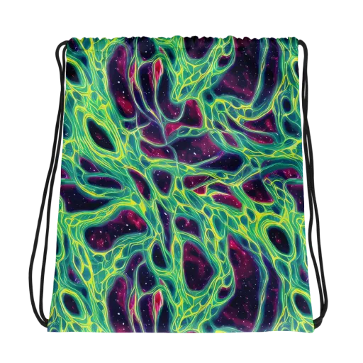 Luminous Synapse on a Drawstring Bag