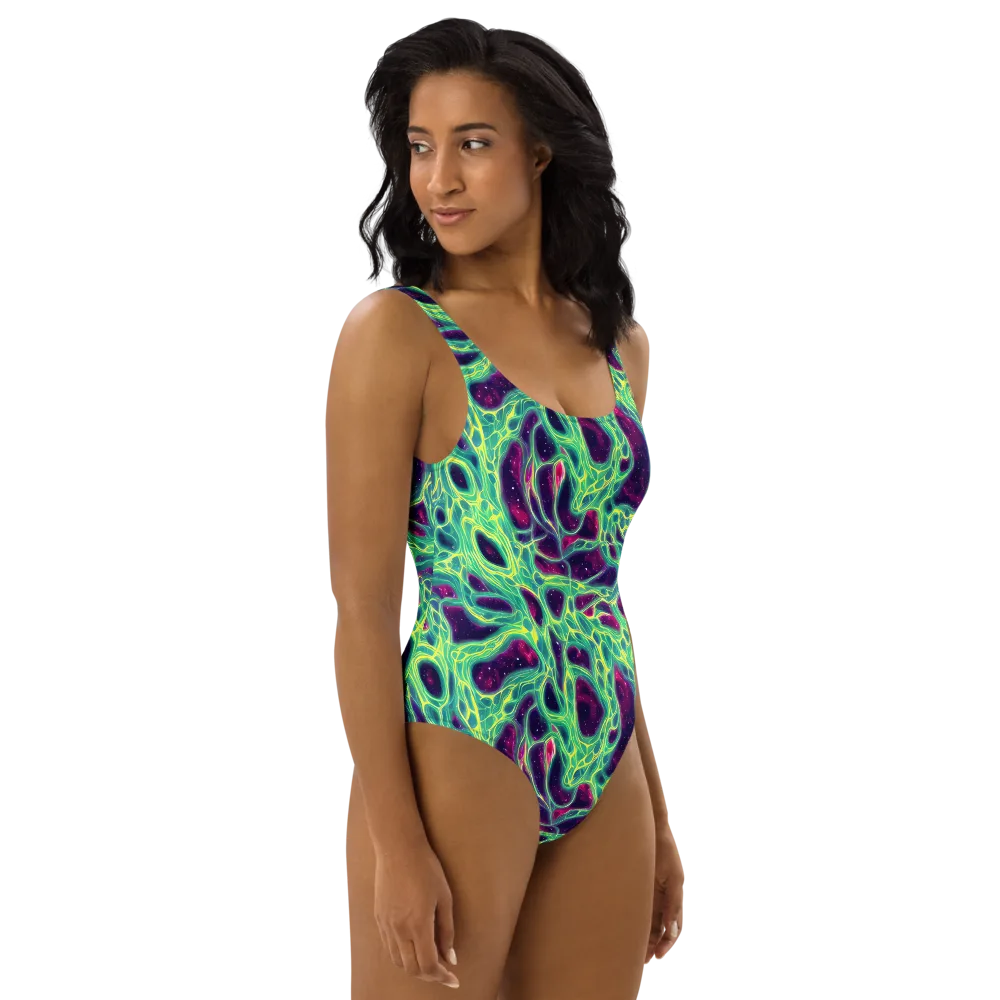 Luminous Synapse on One-Piece Swimsuit — Right