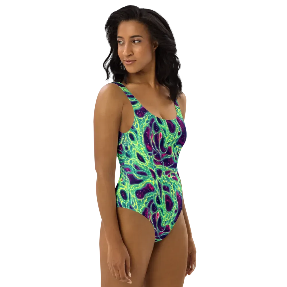 Luminous Synapse on One-Piece Swimsuit — Right