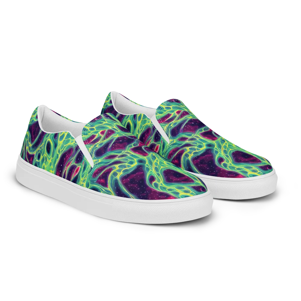 Luminous Synapse on Women's Slip-On Canvas Shoes — Right Front