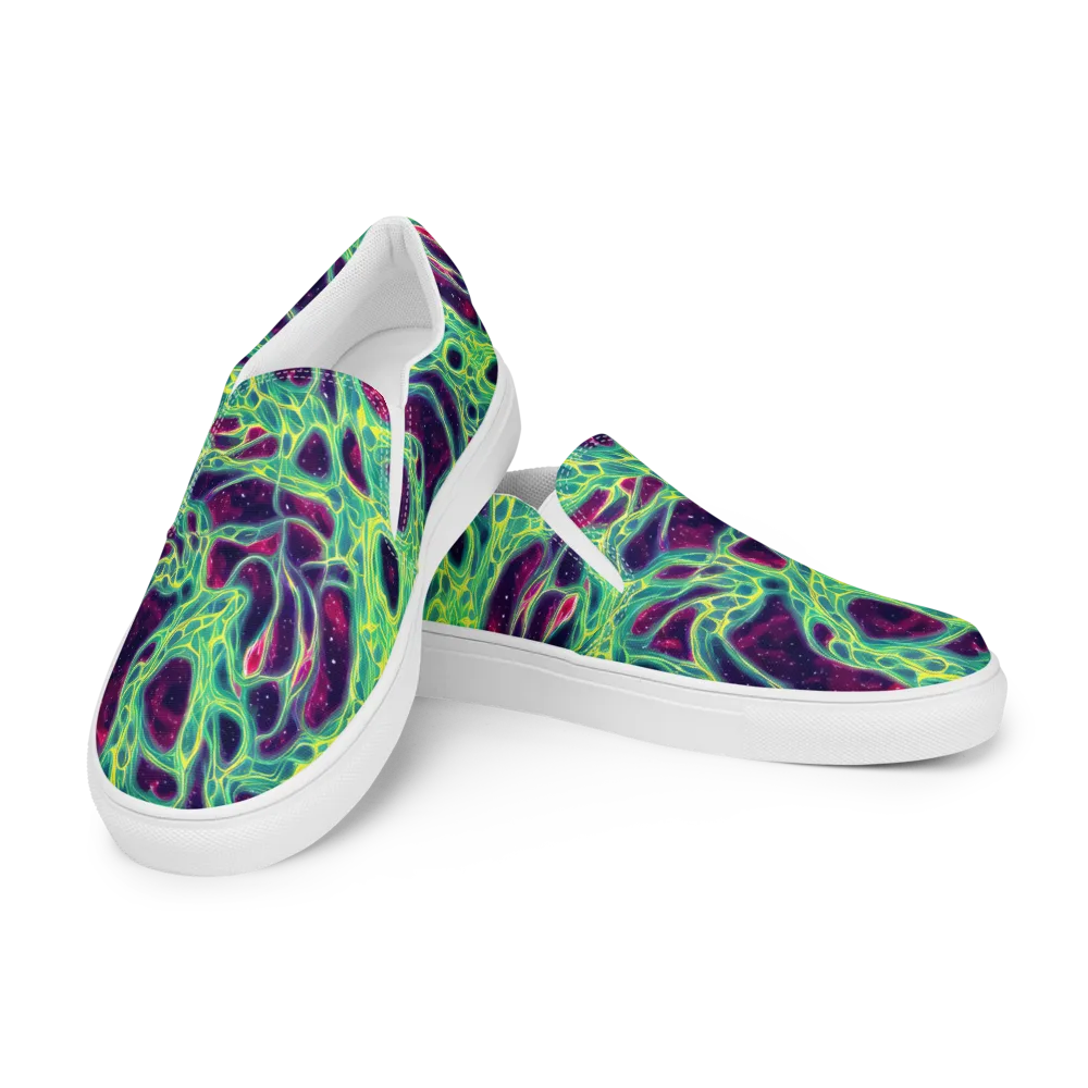 Luminous Synapse on Women's Slip-On Canvas Shoes — Left Front