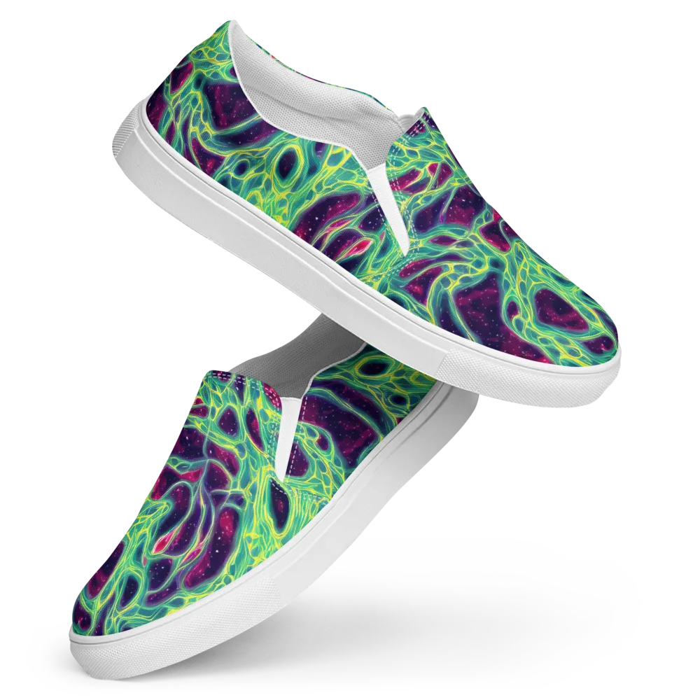 Luminous Synapse on Women's Slip-On Canvas Shoes — Front