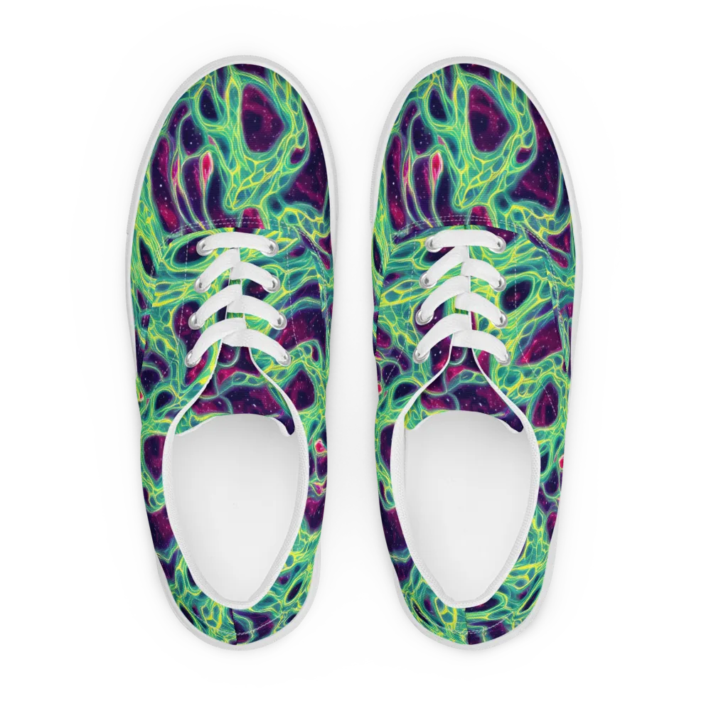 Luminous Synapse on Men's Lace-Up Canvas Shoes — Front