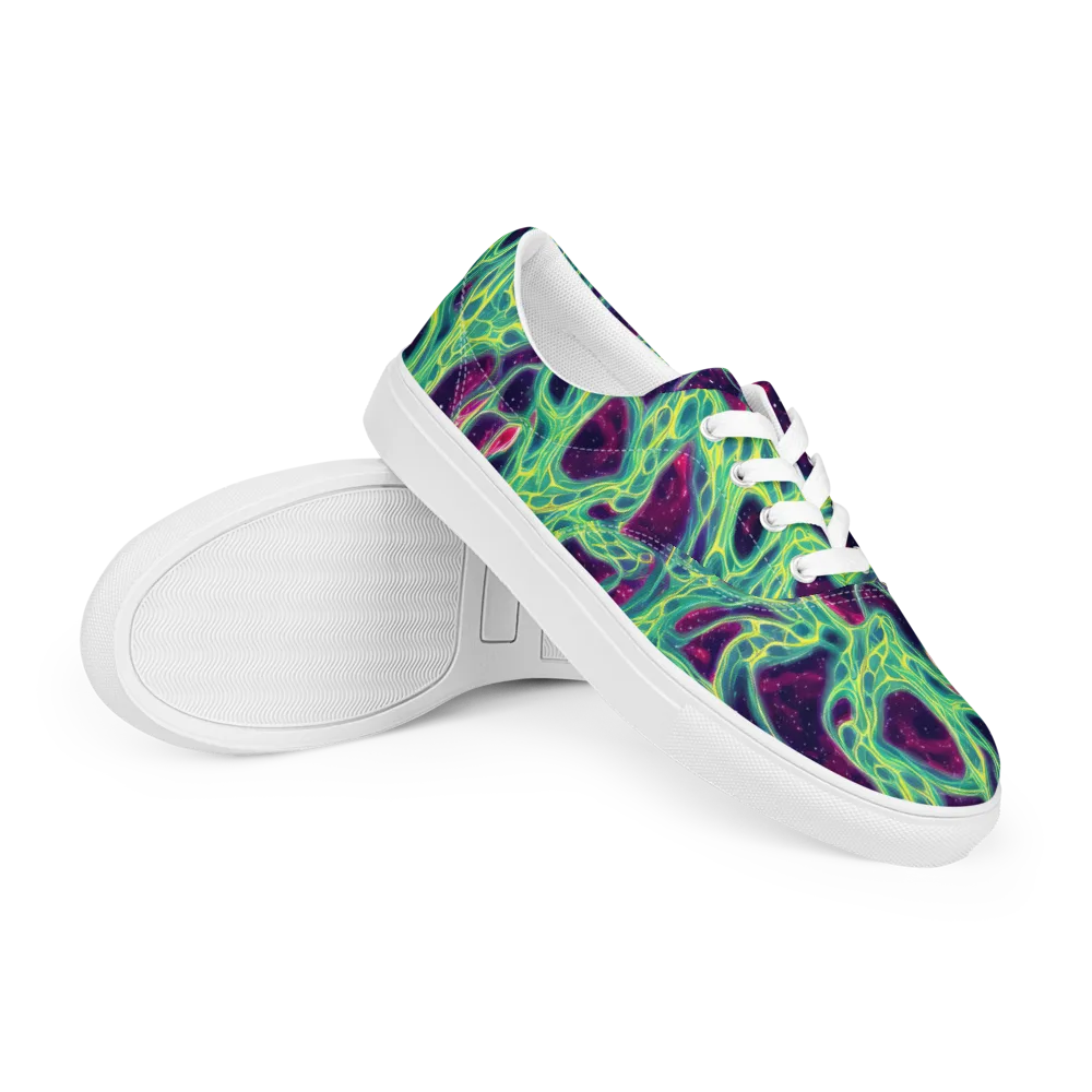 Luminous Synapse on Men's Lace-Up Canvas Shoes — Right Front